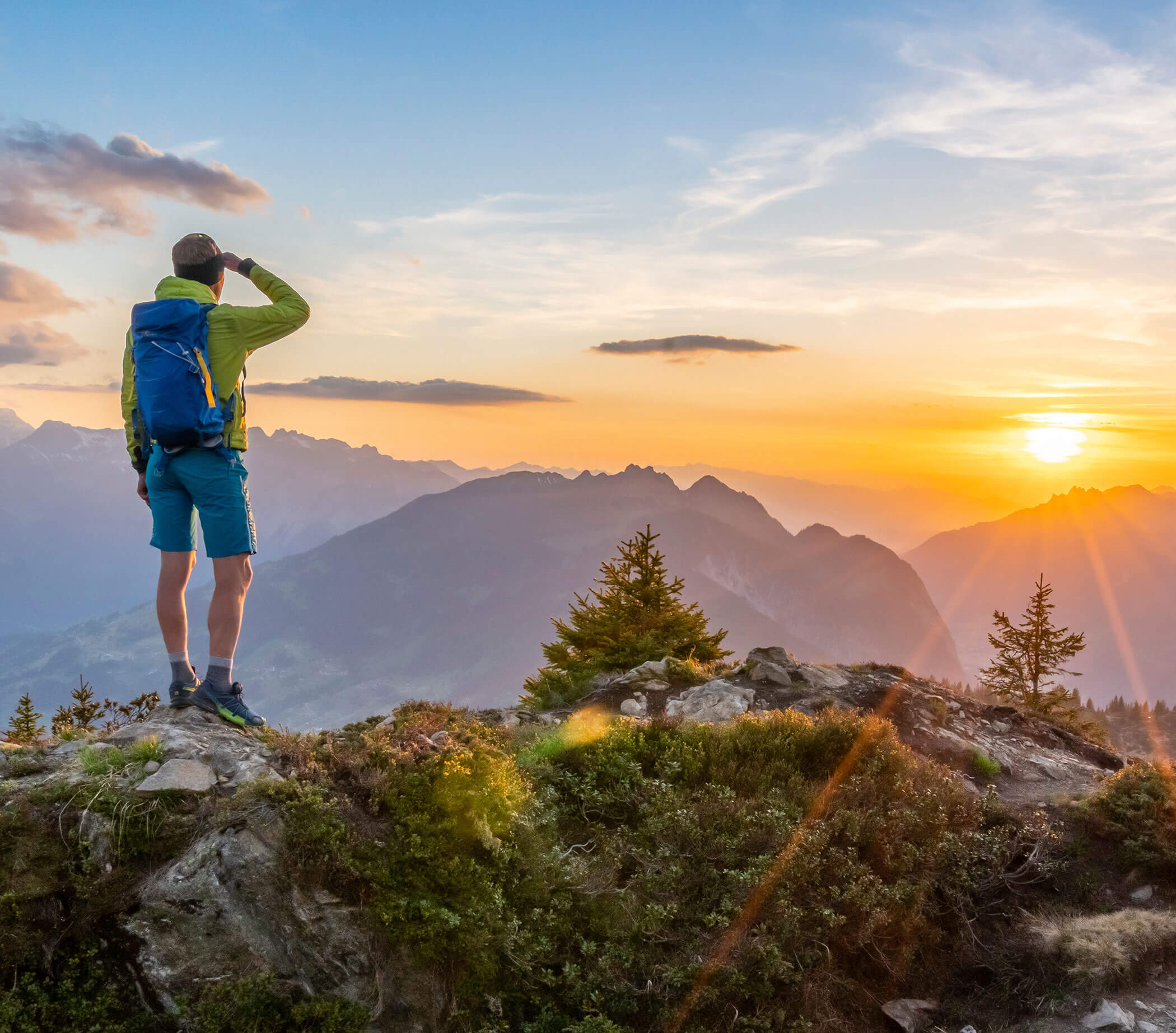 Bergsteiger am Gipfel